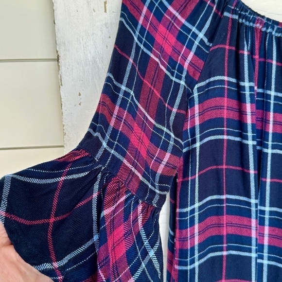 BEACHLUNCHLOUNGE, TARTÁN PLAID TOP. ON OR OFF SHOULDER. SIZE S/P - Picture 4 of 8